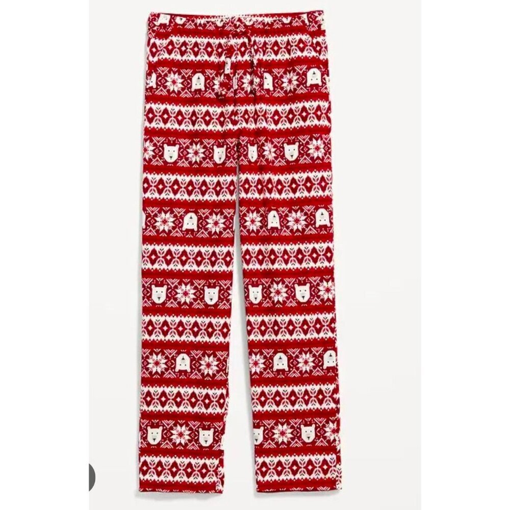 Old Navy flannel pants polar bear Fair Isle XL Christmas holidays New